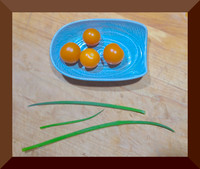 green onions and orange tomatoes