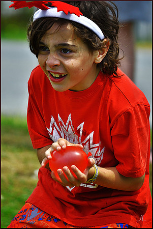 Canada Day - Water Balloon Toss - Playing DSC_1517