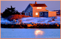 Abandoned House on Saul's at Sunset  w border DSC_0488