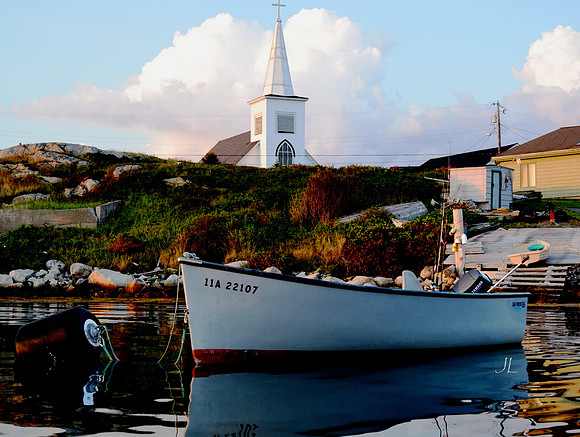 boat and church w sig