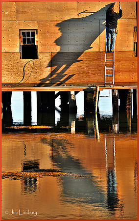 The Carpenter, His Shadow and Reflection w border DSC_0395