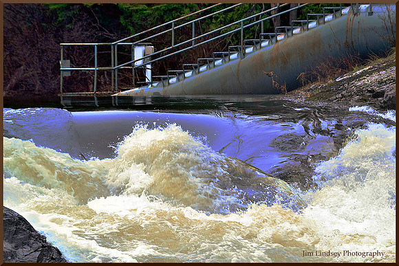 The Stairs by the Rapids w border DSC_0454