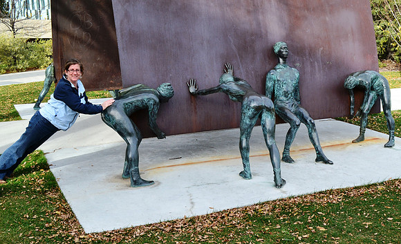 Athletes with Babu on U of Calgary Campus
