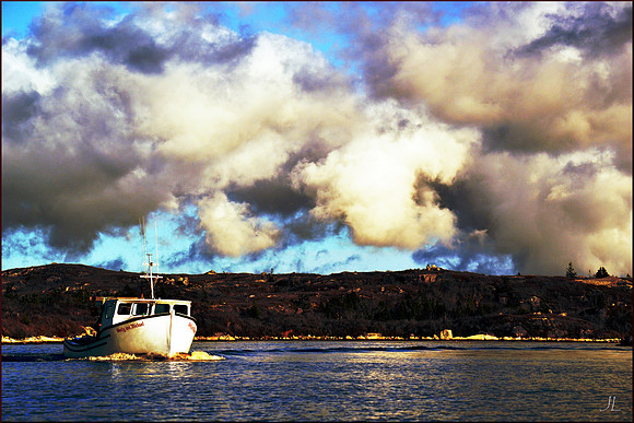 Lobsterboat and Clouds