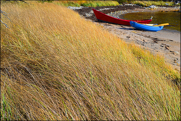 Two Boats on a Beach w sig