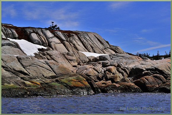 Rock Face of Burnt Island w border DSC_0124