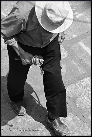 Old Nepali Man with Prayer Wheel DSC_3555