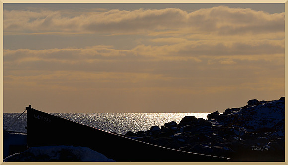 Ocean Sunset with Grounded Boat DSC_0732